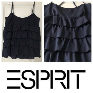 XXL Navy Tiered Sleeveless Top